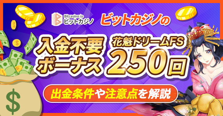 業界最高額！ビットカジノの250回スピン入金不要ボーナス